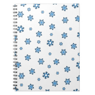 Sneeuwvlokken (blauw en zwart) notitieboek