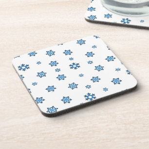 Sneeuwvlokken (blauw en zwart) onderzetter