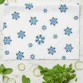 Sneeuwvlokken (blauw en zwart) theedoek (Gevouwen)