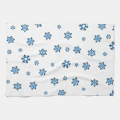 Sneeuwvlokken (blauw en zwart) theedoek (Horizontaal)