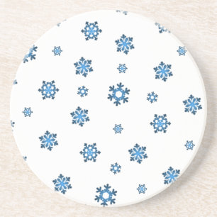 Sneeuwvlokken (blauw en zwart) zandsteen onderzetter