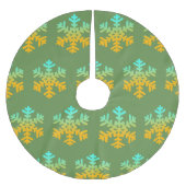 Sneeuwvlokken Blauw Geel Custom Tree Rok Kerstboom Rok (Voorkant)