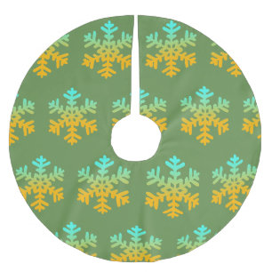 Sneeuwvlokken Blauw Geel Custom Tree Rok Kerstboom Rok