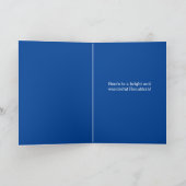 Sneeuwvlokken Blauw Gelukkig Hanukka  Kaart (Binnen)