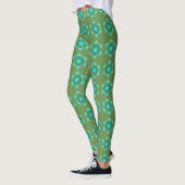 Sneeuwvlokken Blauw Groene Leggings (Links)