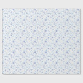 Sneeuwvlokken & Blauw Kerstinpakpapier Cadeaupapier (Vlak)