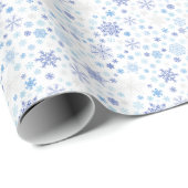 Sneeuwvlokken & Blauw Kerstinpakpapier Cadeaupapier (Rol Hoek)