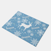 Sneeuwvlokken blauw Kerstmis Deurmat (Schuin)