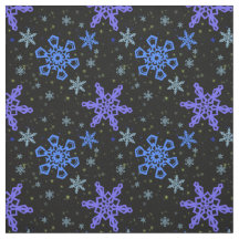 Sneeuwvlokken Blauw Paars op zwart