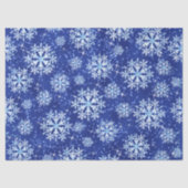 Sneeuwvlokken Blauw Tissuepapier (Voorkant)