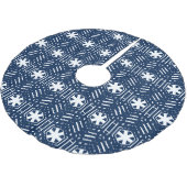 Sneeuwvlokken blauw van de marine en wit kerstpatr kerstboom rok (Gekanteld)