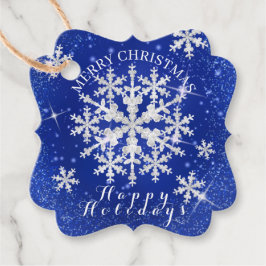 Sneeuwvlokken Blauw Wit Bedankjes Labels