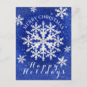 Sneeuwvlokken Blauw Wit Briefkaart (Voorkant)