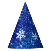 Sneeuwvlokken Blauw Wit Feesthoedjes (Achterkant)