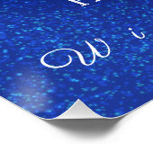 Sneeuwvlokken Blauw Wit Glanzend Poster (Hoek)