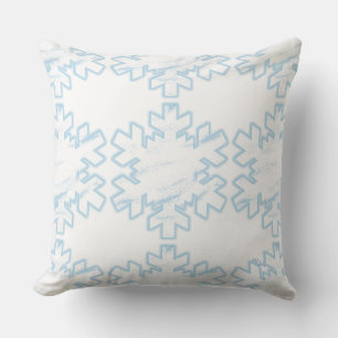 Sneeuwvlokken (blauw/wit) kussen