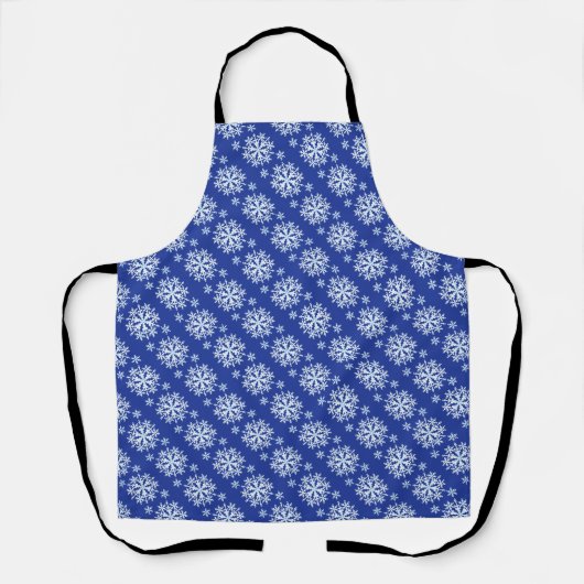Sneeuwvlokken Blauw Wit Schort (Voorkant)