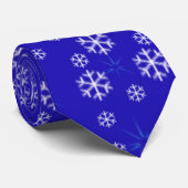Sneeuwvlokken, blauw, wit stropdas (Opgerold)