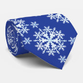 Sneeuwvlokken Blauw Wit Stropdas (Opgerold)