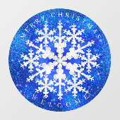 Sneeuwvlokken Blauw Wit Venster Cling Raamsticker (Vel)