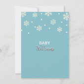 Sneeuwvlokken Blauw Zilver Grijs BABY SHOWER | JON Kaart (Achterkant)