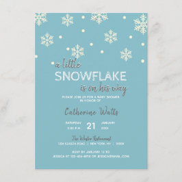 Sneeuwvlokken Blauw Zilver Grijs BABY SHOWER | JON Kaart