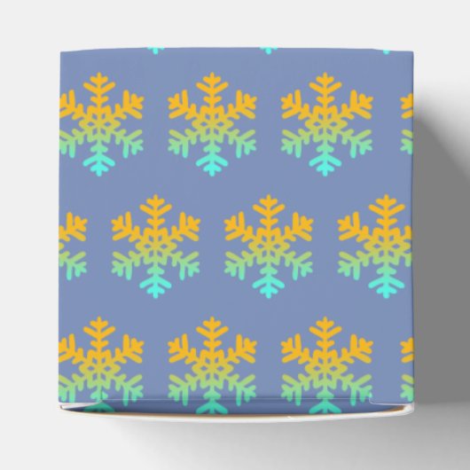 Sneeuwvlokken Blauwe Achtergronddoos Bedankdoosjes (Bovenkant)