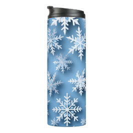 Sneeuwvlokken Blauwe Winter Thermosbeker