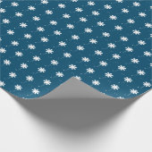 Sneeuwvlokken blauwgroen blauw wit sneeuwpatroon s cadeaupapier (Hoek)
