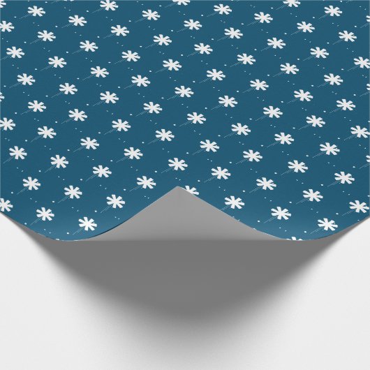 Sneeuwvlokken blauwgroen blauw wit sneeuwpatroon s cadeaupapier (Hoek)