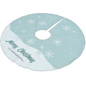 Sneeuwvlokken Blauwgroen Modern Script Kerst Kerstboom Rok (Gekanteld)