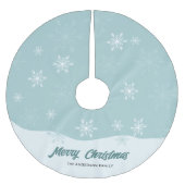 Sneeuwvlokken Blauwgroen Modern Script Kerst Kerstboom Rok (Voorkant)