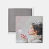 Sneeuwvlokken blazen magneet (Voorkant / Achterkant)