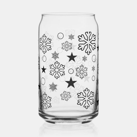 Sneeuwvlokken Blikvorm Glas (Achterkant)