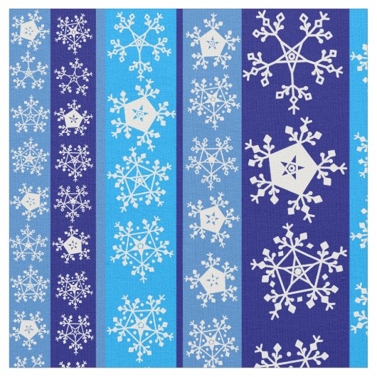 Sneeuwvlokken Blue Stripes Stof (Close Up)