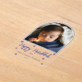 Sneeuwvlokken Boog Foto Happy Chanoeka Groet Acryl Uitnodigingen (Laagn)