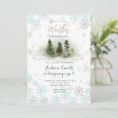 Sneeuwvlokken Bos Rustiek Onederland 1e verjaardag Kaart (Staand voorkant)