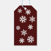 sneeuwvlokken Bourgondië gepersonaliseerde naam X Cadeaulabel (Achterkant)