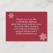 Sneeuwvlokken Breng een Boek Baby shower Insert Informatiekaartje (Achterkant)