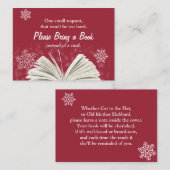 Sneeuwvlokken Breng een Boek Baby shower Insert Informatiekaartje (Voorkant / Achterkant)