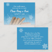 Sneeuwvlokken Breng een Boek Winter Baby shower In Informatiekaartje (Voorkant / Achterkant)