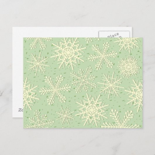 Sneeuwvlokken, briefkaart (Voorkant / Achterkant)