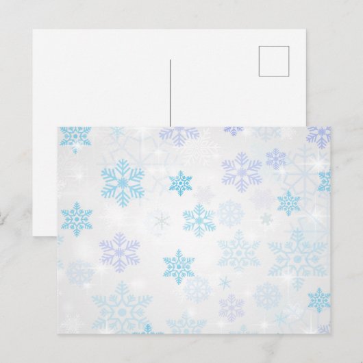 Sneeuwvlokken Briefkaart (Voorkant / Achterkant)