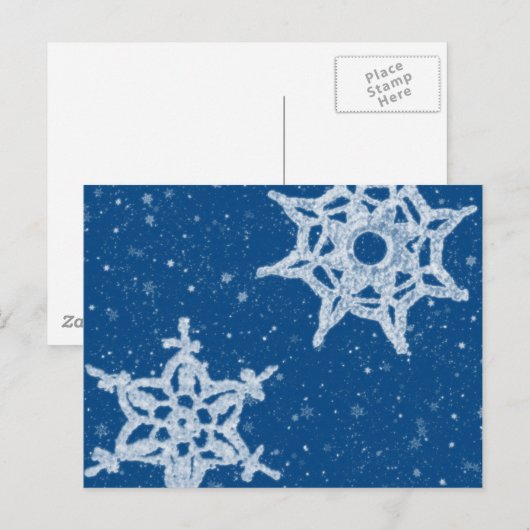 Sneeuwvlokken Briefkaart (Voorkant / Achterkant)