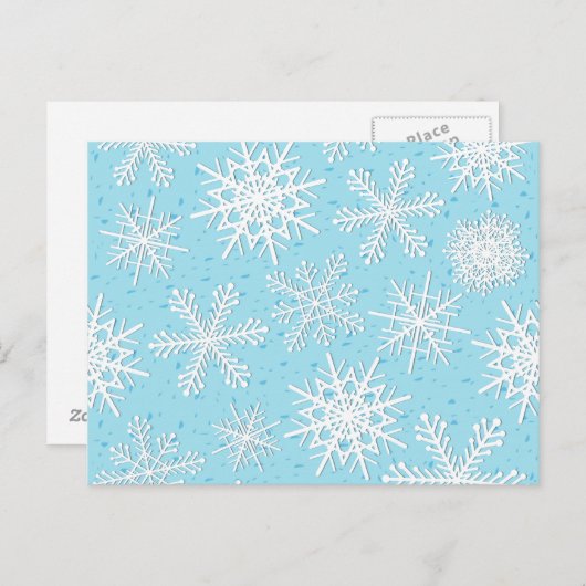 Sneeuwvlokken, briefkaart (Voorkant / Achterkant)