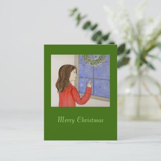 sneeuwvlokken briefkaart (Staand voorkant)