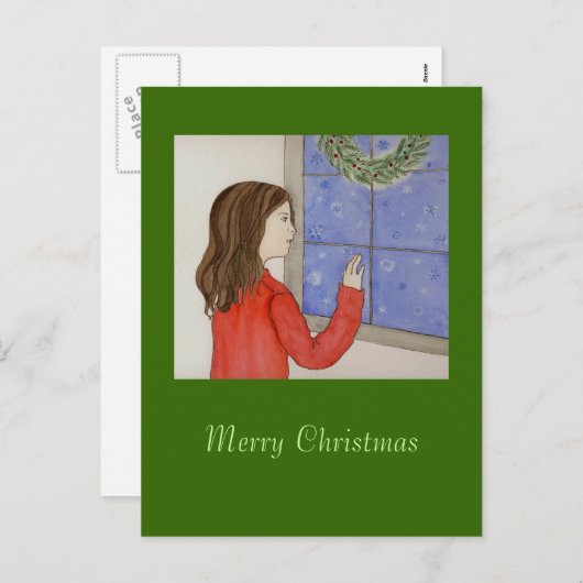 sneeuwvlokken briefkaart (Voorkant / Achterkant)