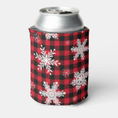 Sneeuwvlokken & Buffel Plaid: Winter Charme Blikjeskoeler (Blikje Achterkant)