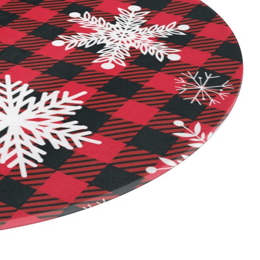 Sneeuwvlokken & Buffel Plaid: Winter Charme Snijplank (Hoek)