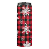 Sneeuwvlokken & Buffel Plaid: Winter Charme Thermosbeker (Achterkant)